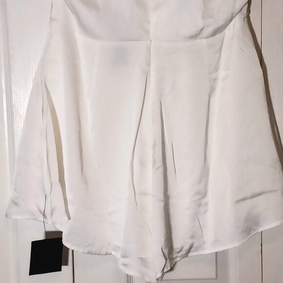 NEW‎ Lulus Likely Lover Ivory Satin Asymmetrical Cowl Neck Romper 2" Inseam XL - Picture 12 of 16